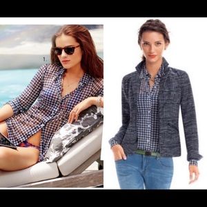 Cabi 736 mesh plaid shirt button down beach